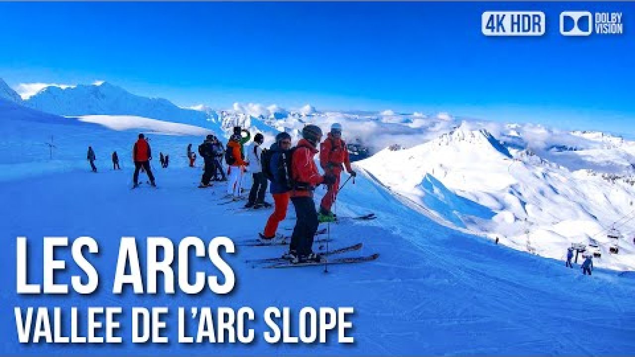 Les Arcs, Ski Resort, Vallee De L'Arc Slope -  🇫🇷 France [4K HDR] Ski Tour